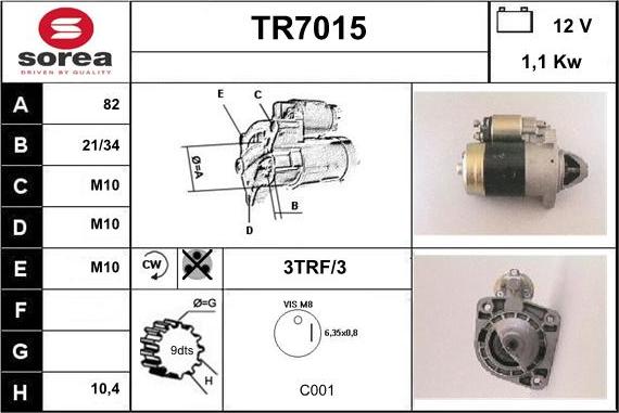 Sera TR7015 - Starteris autodraugiem.lv