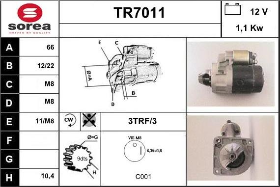 Sera TR7011 - Starteris autodraugiem.lv