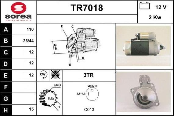 Sera TR7018 - Starteris autodraugiem.lv