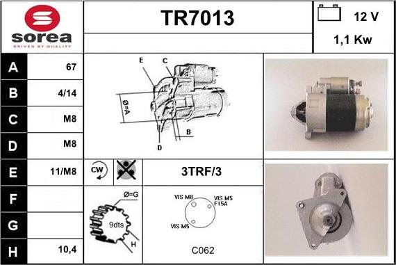 Sera TR7013 - Starteris autodraugiem.lv