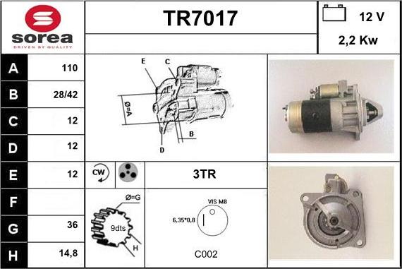 Sera TR7017 - Starteris autodraugiem.lv