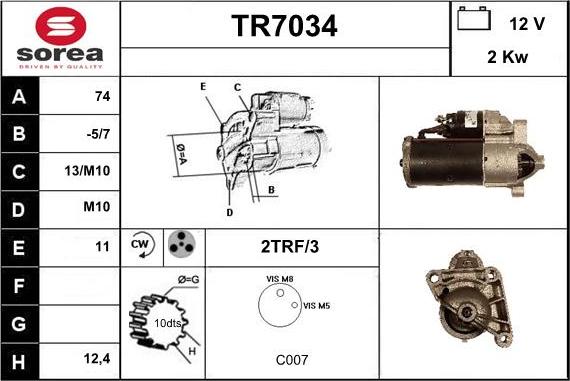 Sera TR7034 - Starteris autodraugiem.lv