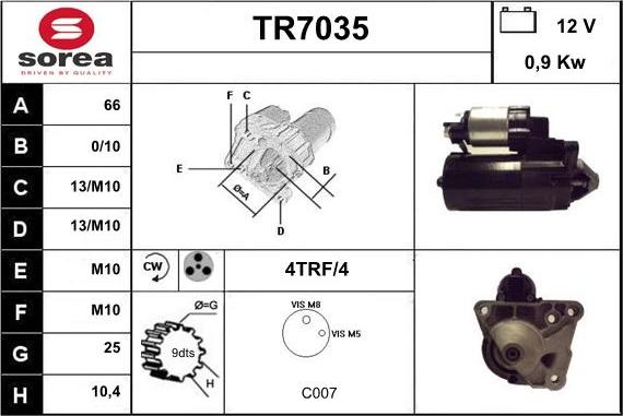 Sera TR7035 - Starteris autodraugiem.lv