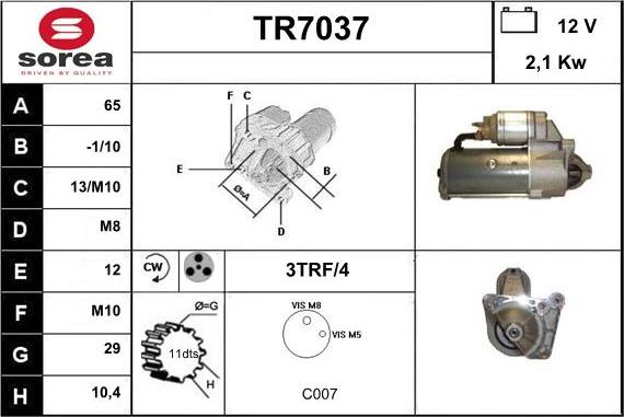 Sera TR7037 - Starteris autodraugiem.lv