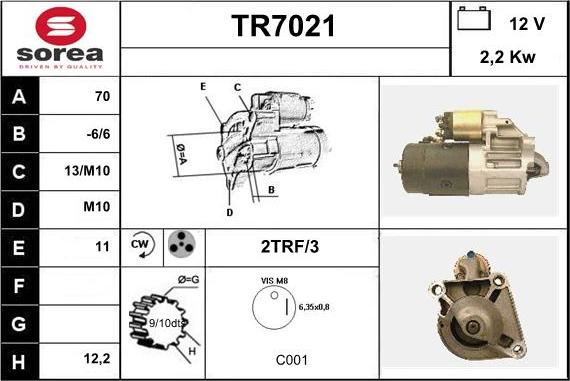 Sera TR7021 - Starteris autodraugiem.lv