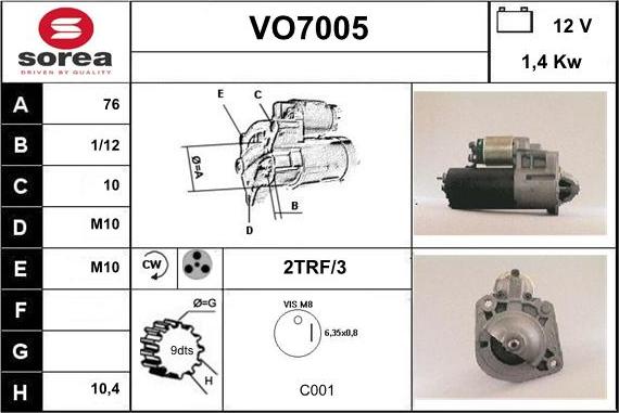 Sera VO7005 - Starteris autodraugiem.lv