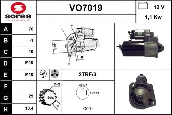 Sera VO7019 - Starteris autodraugiem.lv