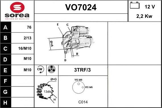 Sera VO7024 - Starteris autodraugiem.lv