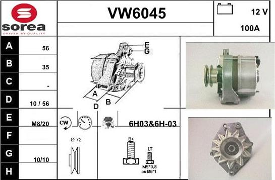 Sera VW6045 - Ģenerators autodraugiem.lv