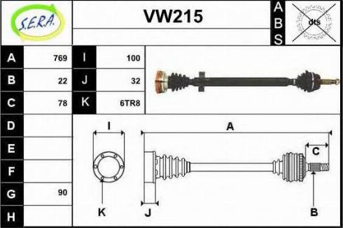 Sera VW215 - Piedziņas vārpsta autodraugiem.lv