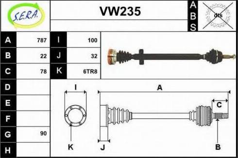 Sera VW235 - Piedziņas vārpsta autodraugiem.lv