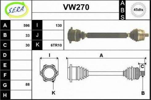 Sera VW270 - Piedziņas vārpsta autodraugiem.lv