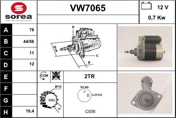 Sera VW7065 - Starteris autodraugiem.lv