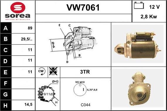 Sera VW7061 - Starteris autodraugiem.lv