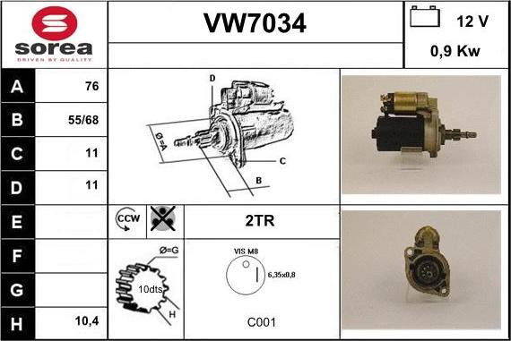 Sera VW7034 - Starteris autodraugiem.lv