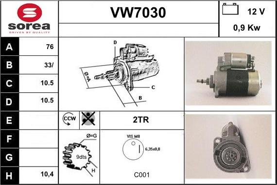 Sera VW7030 - Starteris autodraugiem.lv