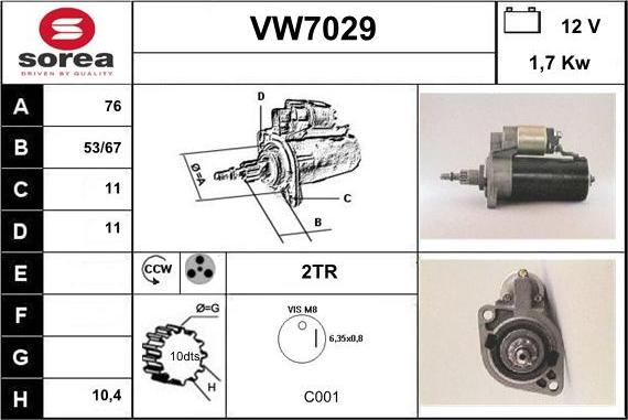 Sera VW7029 - Starteris autodraugiem.lv