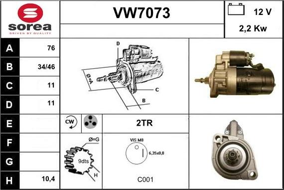 Sera VW7073 - Starteris autodraugiem.lv