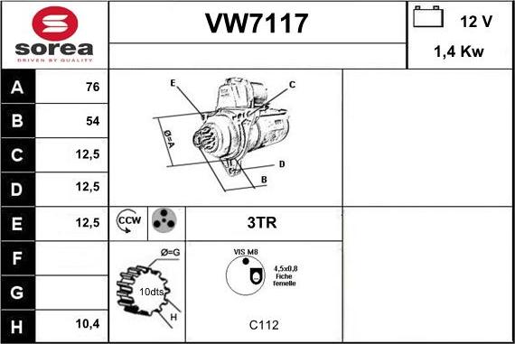 Sera VW7117 - Starteris autodraugiem.lv