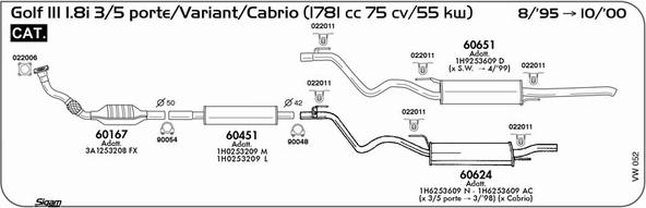 Sigam VW052 - Izplūdes gāzu sistēma autodraugiem.lv