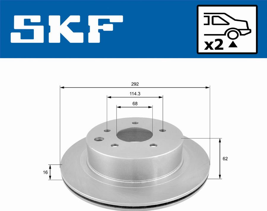 SKF VKBD 90355 V2 - Bremžu diski autodraugiem.lv