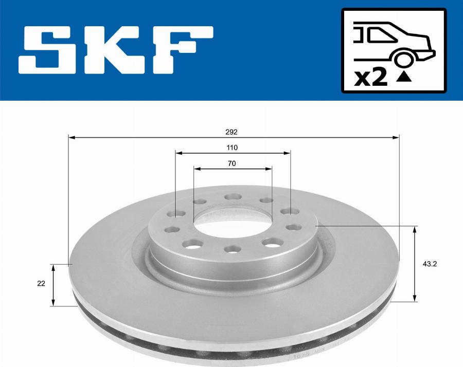 SKF VKBD 90744 V2 - Bremžu diski autodraugiem.lv