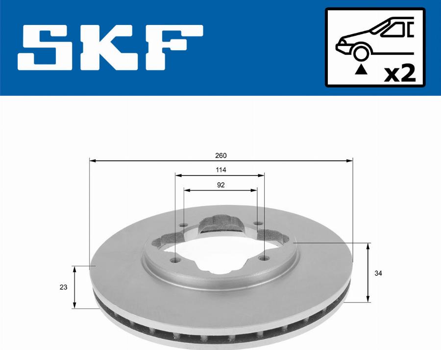 SKF VKBD 80992 V2 - Bremžu diski autodraugiem.lv