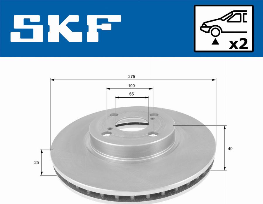 SKF VKBD 80452 V2 - Bremžu diski autodraugiem.lv