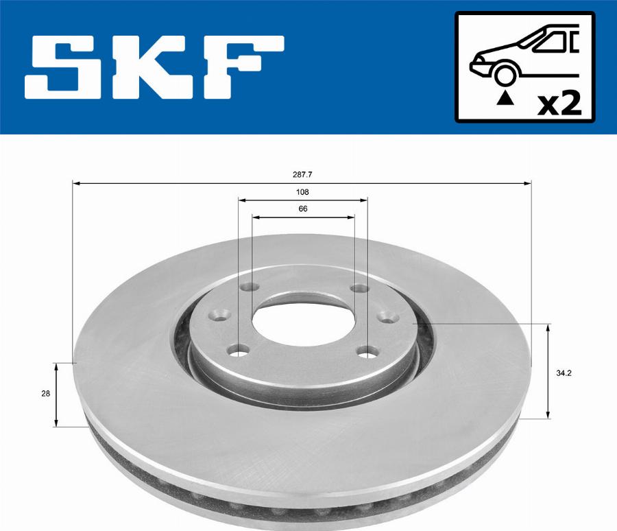 SKF VKBD 80428 V2 - Bremžu diski autodraugiem.lv