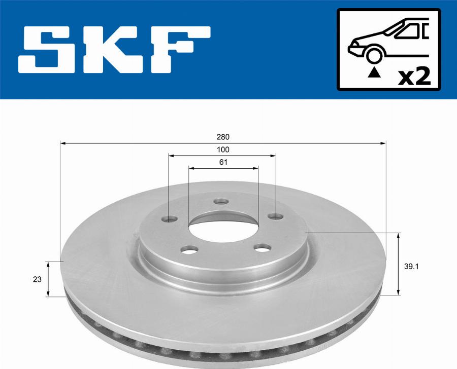 SKF VKBD 80663 V2 - Bremžu diski autodraugiem.lv