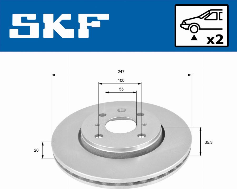 SKF VKBD 80043 V2 - Bremžu diski autodraugiem.lv