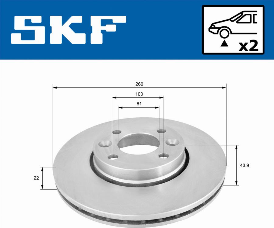 SKF VKBD 80004 V2 - Bremžu diski autodraugiem.lv