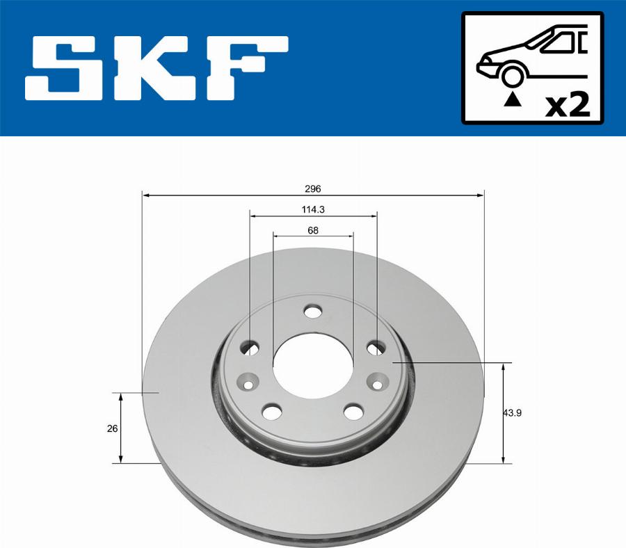 SKF VKBD 80018 V2 - Bremžu diski autodraugiem.lv