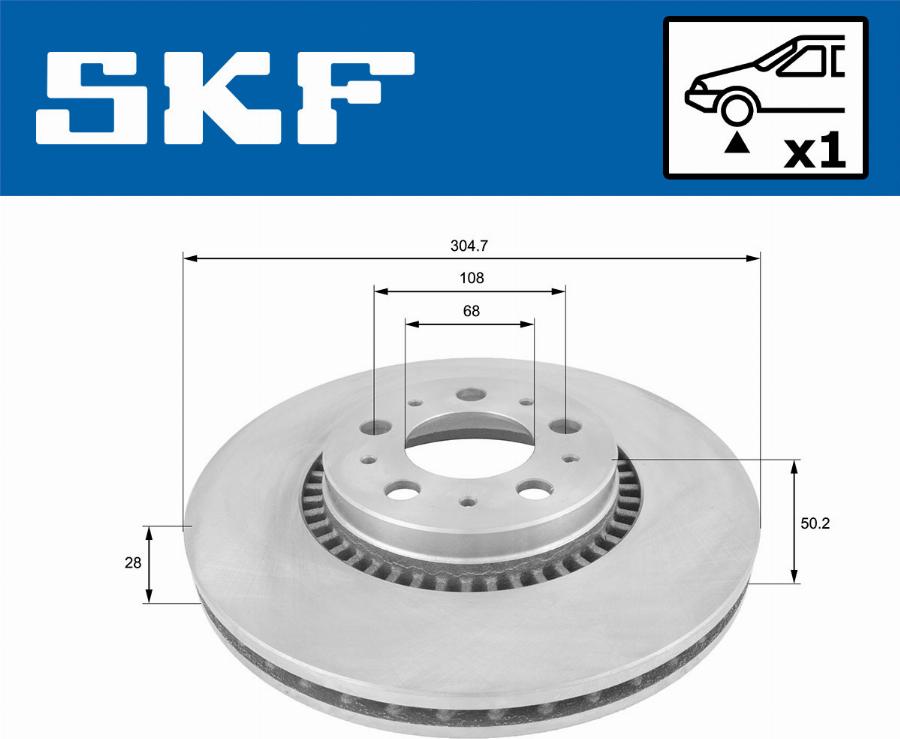 SKF VKBD 80144 V1 - Bremžu diski autodraugiem.lv