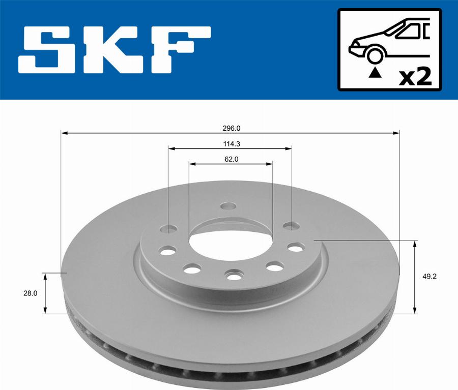 SKF VKBD 80168 V2 - Bremžu diski autodraugiem.lv