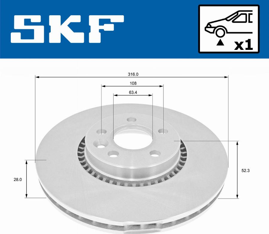 SKF VKBD 80116 V1 - Bremžu diski autodraugiem.lv