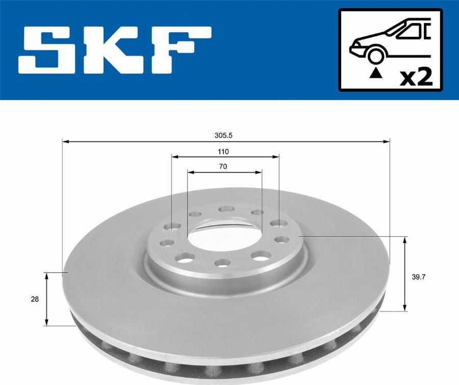 SKF VKBD 80110 V2 - Bremžu diski autodraugiem.lv