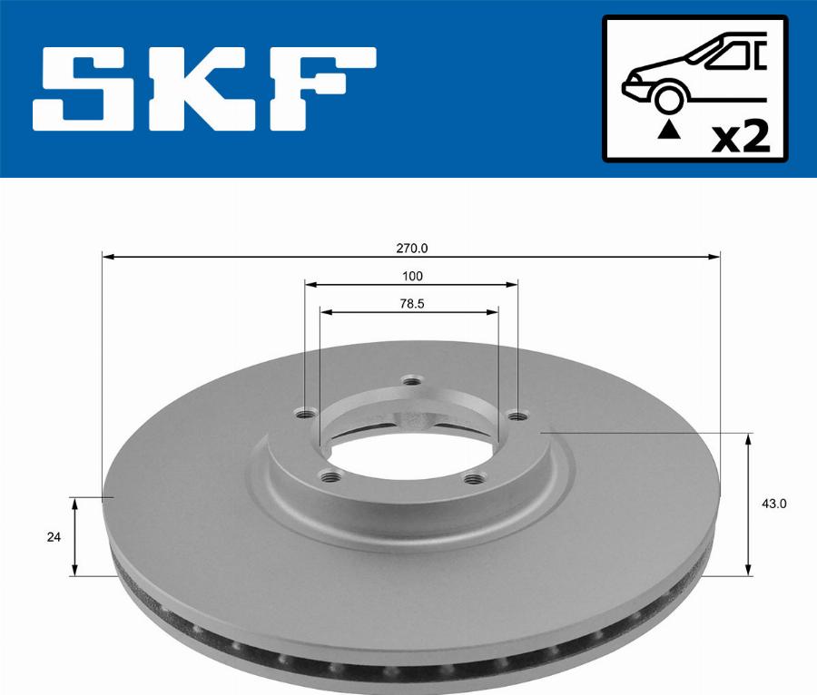 SKF VKBD 80849 V2 - Bremžu diski autodraugiem.lv