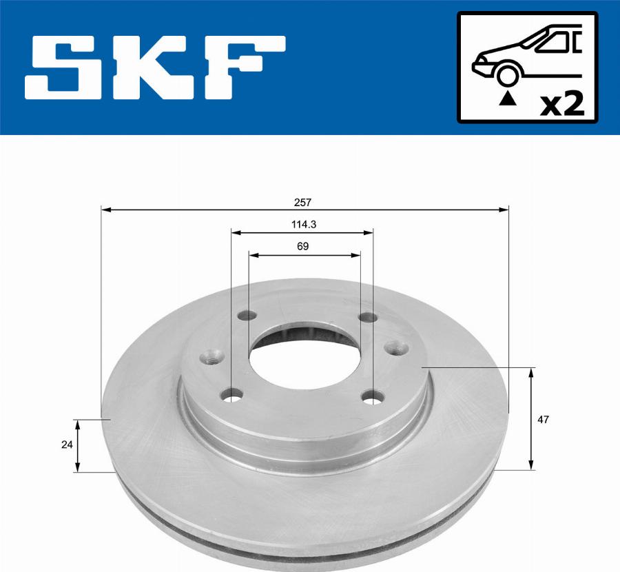 SKF VKBD 80860 V2 - Bremžu diski autodraugiem.lv