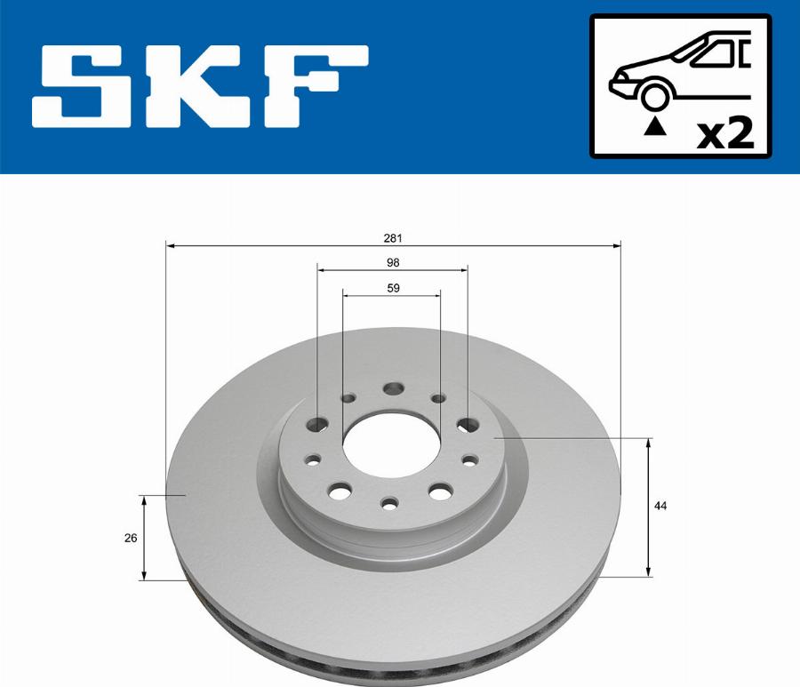 SKF VKBD 80809 V2 - Bremžu diski autodraugiem.lv