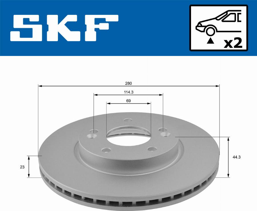 SKF VKBD 80323 V2 - Bremžu diski autodraugiem.lv