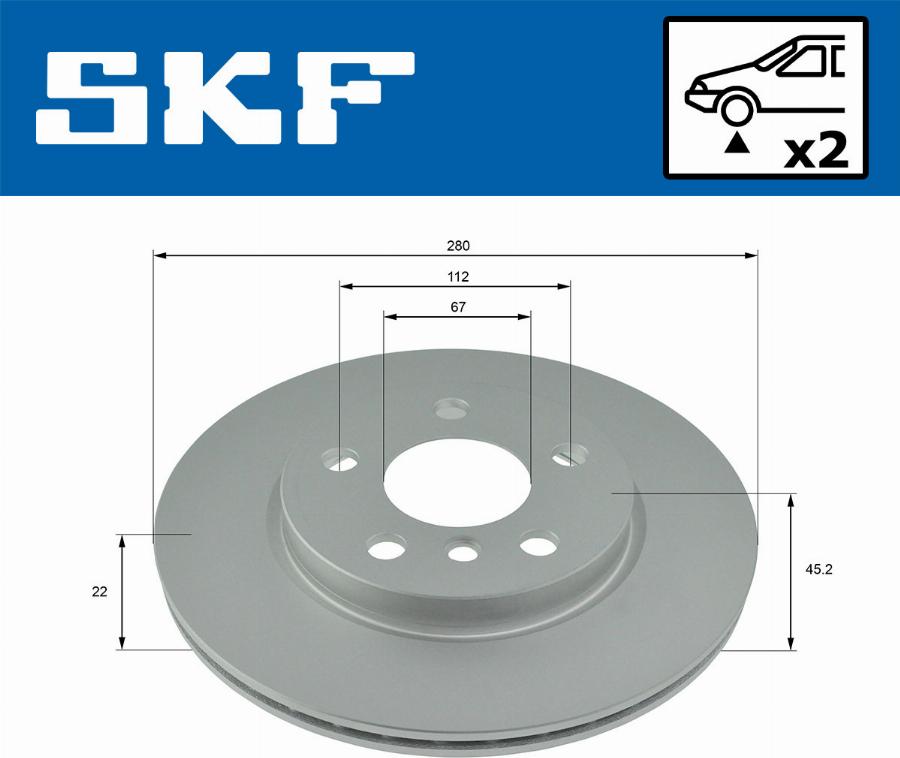 SKF VKBD 80244 V2 - Bremžu diski autodraugiem.lv