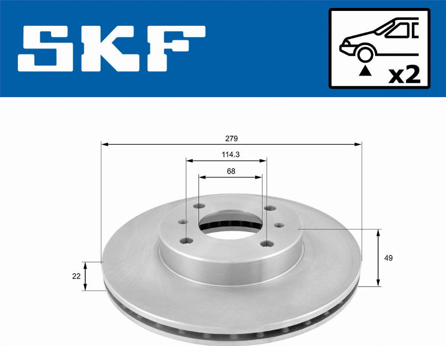 SKF VKBD 80264 V2 - Bremžu diski autodraugiem.lv