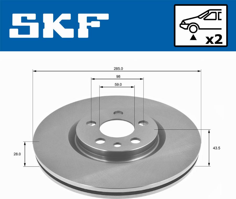 SKF VKBD 80208 V2 - Bremžu diski autodraugiem.lv