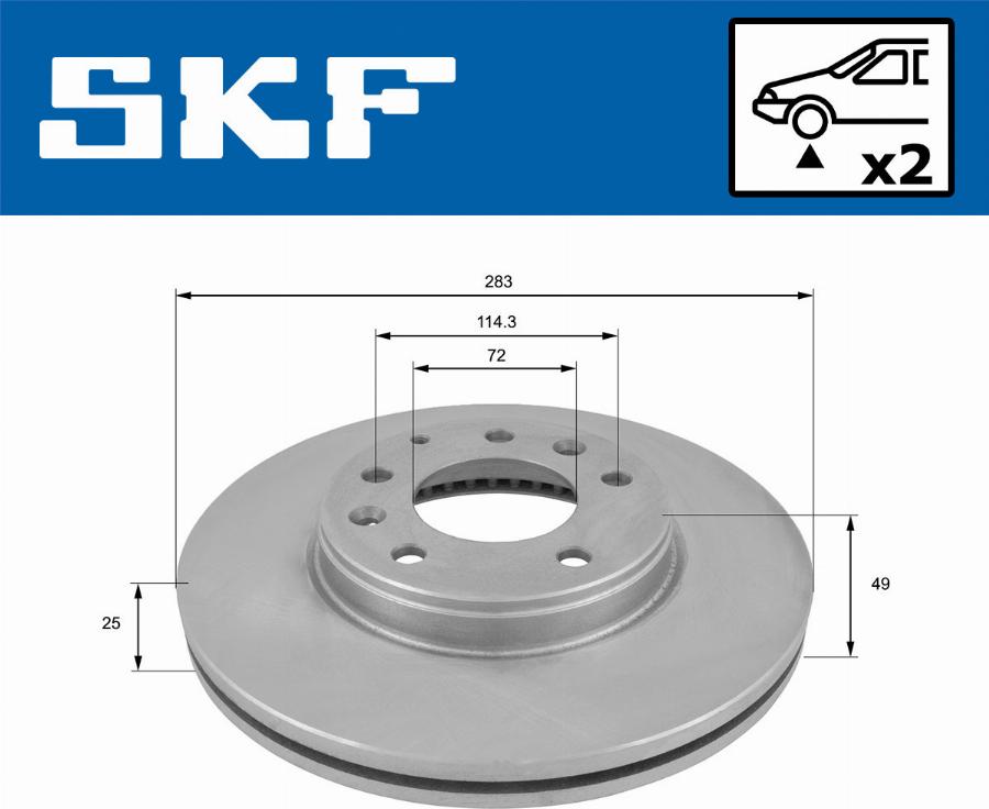 SKF VKBD 80275 V2 - Bremžu diski autodraugiem.lv