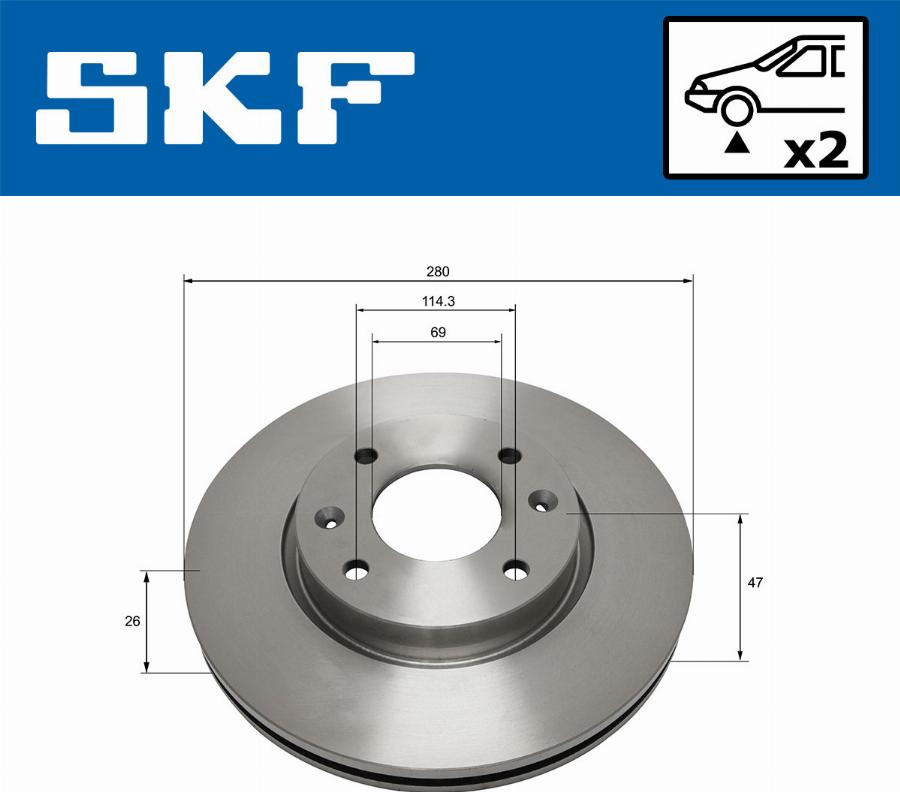 SKF VKBD 80703 V2 - Bremžu diski autodraugiem.lv