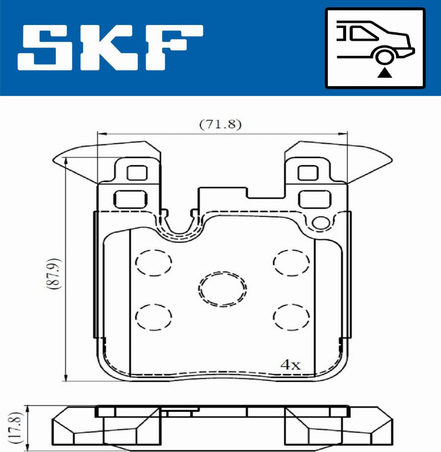 SKF VKBP 90554 - Bremžu uzliku kompl., Disku bremzes autodraugiem.lv