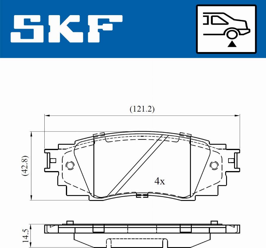 SKF VKBP 90630 - Bremžu uzliku kompl., Disku bremzes autodraugiem.lv