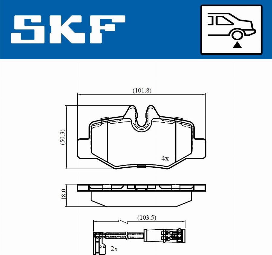 SKF VKBP 90060 E - Bremžu uzliku kompl., Disku bremzes autodraugiem.lv