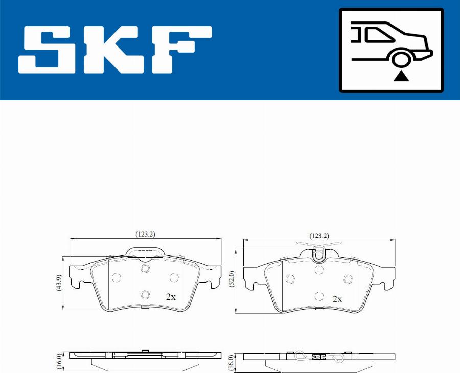 SKF VKBP 90025 - Bremžu uzliku kompl., Disku bremzes autodraugiem.lv